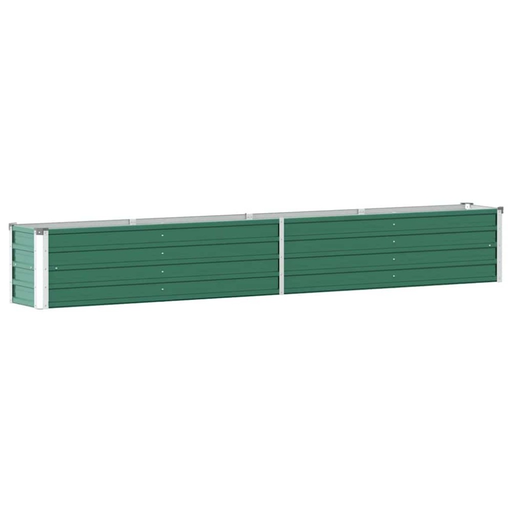 vidaXL Strat înălțat de grădină, verde, 320x40x45 cm, oțel galvanizat