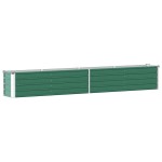 vidaXL Strat înălțat de grădină, verde, 320x40x45 cm, oțel galvanizat