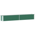 vidaXL Strat înălțat de grădină, verde, 320x40x45 cm, oțel galvanizat