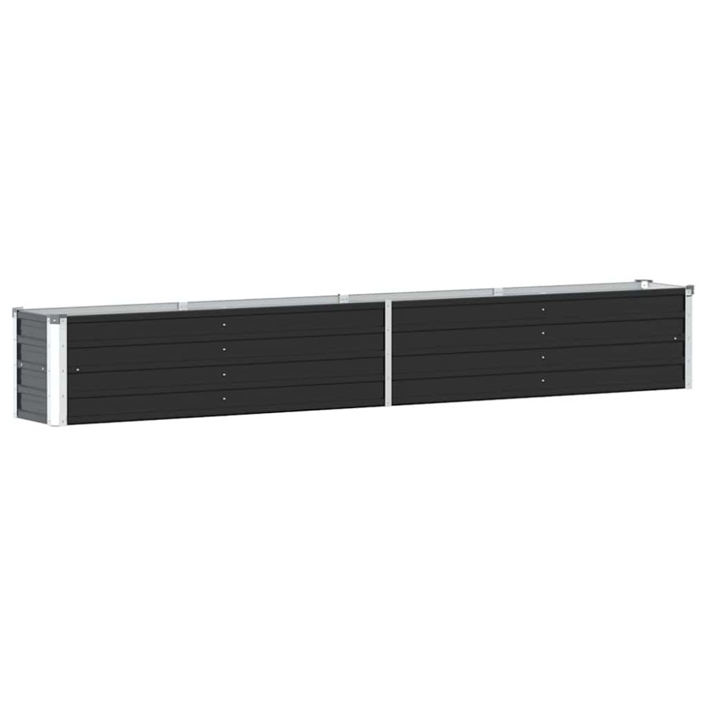 vidaXL Strat înălțat de grădină antracit 320x40x45 cm oțel galvanizat