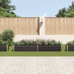 vidaXL Strat înălțat de grădină antracit 320x40x45 cm oțel galvanizat