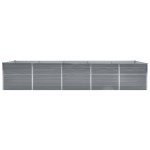 vidaXL Strat înălțat de grădină, gri, 400x80x45 cm, oțel galvanizat