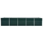 vidaXL Strat înălțat de grădină, verde, 400x80x45 cm, oțel galvanizat