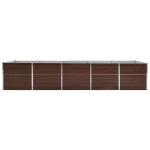 vidaXL Strat înălțat de grădină, maro, 400x80x45 cm, oțel galvanizat