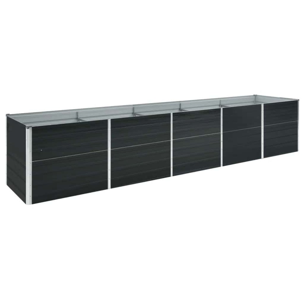vidaXL Strat înălțat de grădină antracit 400x80x45 cm oțel galvanizat