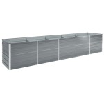 vidaXL Strat înălțat de grădină, gri, 400x80x77 cm, oțel galvanizat vidaXL Strat înălțat de grădină, gri, 400x80x77 cm, oțel galvanizat