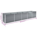 vidaXL Strat înălțat de grădină, gri, 400x80x77 cm, oțel galvanizat vidaXL Strat înălțat de grădină, gri, 400x80x77 cm, oțel galvanizat