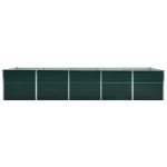 vidaXL Strat înălțat de grădină, verde, 400x80x77 cm, oțel galvanizat