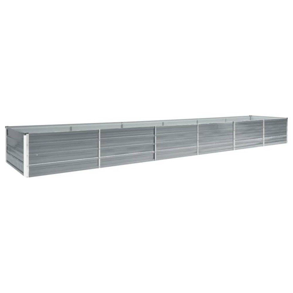 vidaXL Strat înălțat grădină, gri, 480x80x45 cm, oțel galvanizat