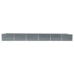 vidaXL Strat înălțat grădină, gri, 480x80x45 cm, oțel galvanizat