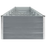 vidaXL Strat înălțat grădină, gri, 480x80x45 cm, oțel galvanizat