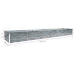 vidaXL Strat înălțat grădină, gri, 480x80x45 cm, oțel galvanizat