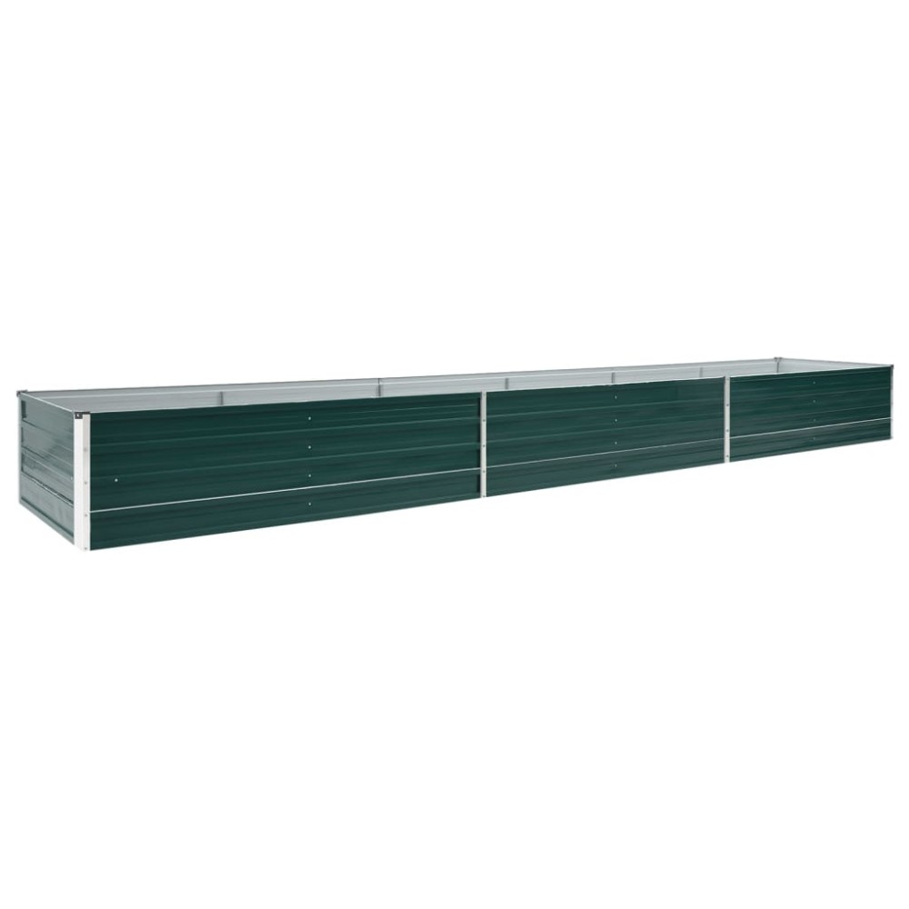 vidaXL Strat înălțat de grădină, verde, 480x80x45 cm, oțel galvanizat
