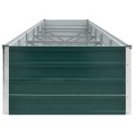 vidaXL Strat înălțat de grădină, verde, 480x80x45 cm, oțel galvanizat