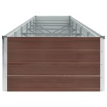 vidaXL Strat înălțat de grădină, maro, 480x80x45 cm, oțel galvanizat