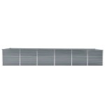 vidaXL Strat înălțat grădină, gri, 480x80x77 cm, oțel galvanizat vidaXL Strat înălțat grădină, gri, 480x80x77 cm, oțel galvanizat