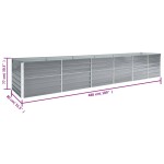 vidaXL Strat înălțat grădină, gri, 480x80x77 cm, oțel galvanizat vidaXL Strat înălțat grădină, gri, 480x80x77 cm, oțel galvanizat
