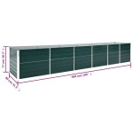 vidaXL Strat înălțat de grădină, verde, 480x80x77 cm, oțel galvanizat vidaXL Strat înălțat de grădină, verde, 480x80x77 cm, oțel galvanizat