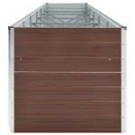 vidaXL Strat înălțat de grădină, maro, 480x80x77 cm, oțel galvanizat