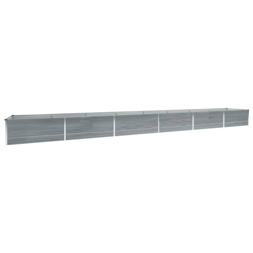vidaXL Strat înălțat de grădină, gri, 600x80x45 cm, oțel galvanizat