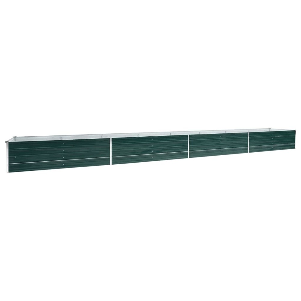 vidaXL Strat înălțat de grădină, verde, 600x80x45 cm, oțel galvanizat