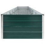 vidaXL Strat înălțat de grădină, verde, 600x80x45 cm, oțel galvanizat