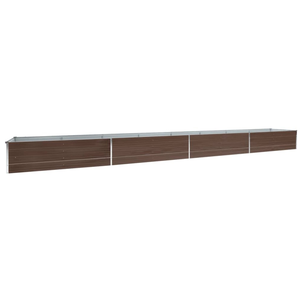 vidaXL Strat înălțat de grădină, maro, 600x80x45 cm, oțel galvanizat