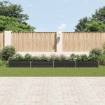 vidaXL Strat înălțat de grădină antracit 600x80x45 cm oțel galvanizat