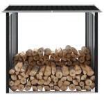 vidaXL Șopron depozitare lemne antracit 172x91x154 cm oțel galvanizat vidaXL Șopron depozitare lemne antracit 172x91x154 cm oțel galvanizat