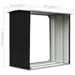 vidaXL Șopron depozitare lemne antracit 172x91x154 cm oțel galvanizat vidaXL Șopron depozitare lemne antracit 172x91x154 cm oțel galvanizat