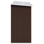 vidaXL Șopron depozitare lemne, maro, 330x84x152 cm, oțel galvanizat vidaXL Șopron depozitare lemne, maro, 330x84x152 cm, oțel galvanizat
