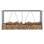 vidaXL Șopron depozitare lemne antracit 330x84x152 cm oțel galvanizat vidaXL Șopron depozitare lemne antracit 330x84x152 cm oțel galvanizat