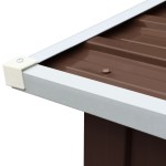 vidaXL Șopron depozitare lemne, maro, 330x92x153 cm, oțel galvanizat vidaXL Șopron depozitare lemne, maro, 330x92x153 cm, oțel galvanizat