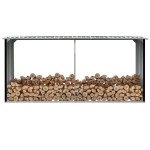 vidaXL Șopron depozitare lemne antracit, 330x92x153 cm oțel galvanizat vidaXL Șopron depozitare lemne antracit, 330x92x153 cm oțel galvanizat