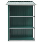 vidaXL Șopron de grădină cu etajeră, verde, 205 x 130 x 183 cm, fier vidaXL Șopron de grădină cu etajeră, verde, 205 x 130 x 183 cm, fier