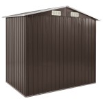 vidaXL Șopron de grădină cu etajeră, maro, 205 x 130 x 183 cm, fier vidaXL Șopron de grădină cu etajeră, maro, 205 x 130 x 183 cm, fier
