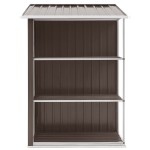 vidaXL Șopron de grădină cu etajeră, maro, 205 x 130 x 183 cm, fier vidaXL Șopron de grădină cu etajeră, maro, 205 x 130 x 183 cm, fier