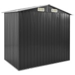 vidaXL Șopron de grădină cu etajeră, antracit, 205x130x183 cm, fier vidaXL Șopron de grădină cu etajeră, antracit, 205x130x183 cm, fier