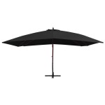 vidaXL Umbrelă suspendată cu stâlp din lemn, negru, 400 x 300 cm vidaXL Umbrelă suspendată cu stâlp din lemn, negru, 400 x 300 cm