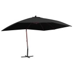 vidaXL Umbrelă suspendată cu stâlp din lemn, negru, 400 x 300 cm vidaXL Umbrelă suspendată cu stâlp din lemn, negru, 400 x 300 cm