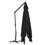 vidaXL Umbrelă suspendată cu stâlp din lemn, negru, 400 x 300 cm vidaXL Umbrelă suspendată cu stâlp din lemn, negru, 400 x 300 cm