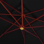 vidaXL Umbrelă suspendată cu stâlp din lemn, negru, 400 x 300 cm vidaXL Umbrelă suspendată cu stâlp din lemn, negru, 400 x 300 cm
