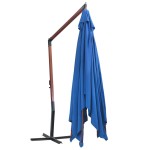 vidaXL Umbrelă de soare suspendată, stâlp lemn, albastru, 400 x 300 cm vidaXL Umbrelă de soare suspendată, stâlp lemn, albastru, 400 x 300 cm