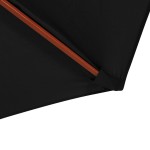 vidaXL Umbrelă de soare cu stâlp din lemn, negru, 300 x 258 cm
