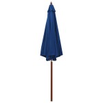 vidaXL Umbrelă de soare cu stâlp din lemn, albastru, 300 x 258 cm vidaXL Umbrelă de soare cu stâlp din lemn, albastru, 300 x 258 cm