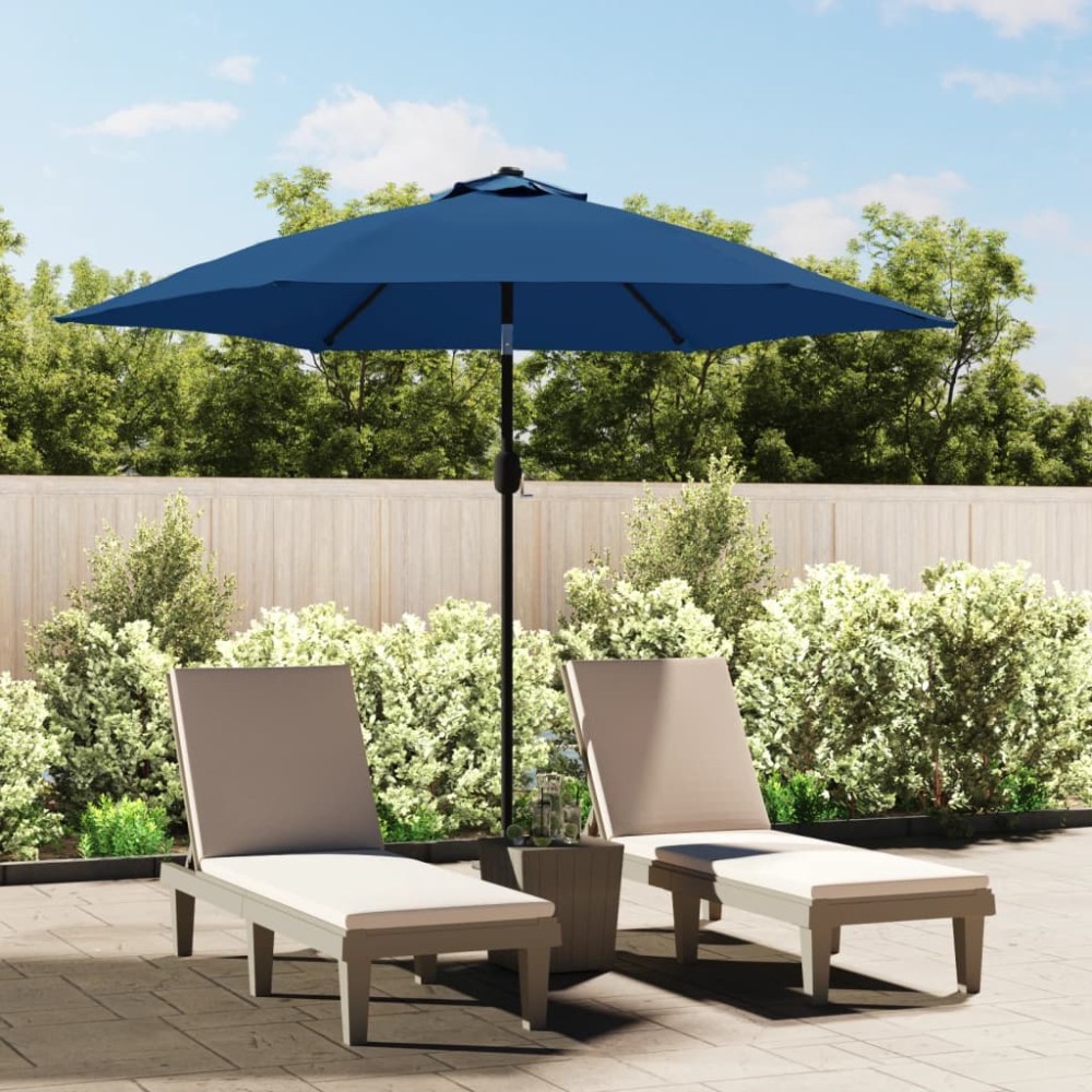 vidaXL Umbrelă de soare de exterior cu stâlp metalic, azur, 300 cm