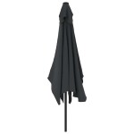 vidaXL Umbrelă de soare de exterior cu stâlp metalic, negru 300x200 cm