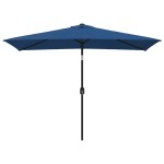 vidaXL Umbrelă de soare cu stâlp metalic, albastru azur, 300x200 cm vidaXL Umbrelă de soare cu stâlp metalic, albastru azur, 300x200 cm