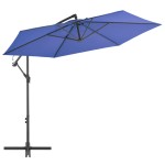vidaXL Umbrelă consolă de grădină, stâlp din aluminiu, albastru 300 cm