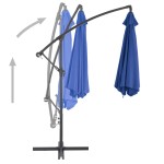 vidaXL Umbrelă consolă de grădină, stâlp din aluminiu, albastru 300 cm